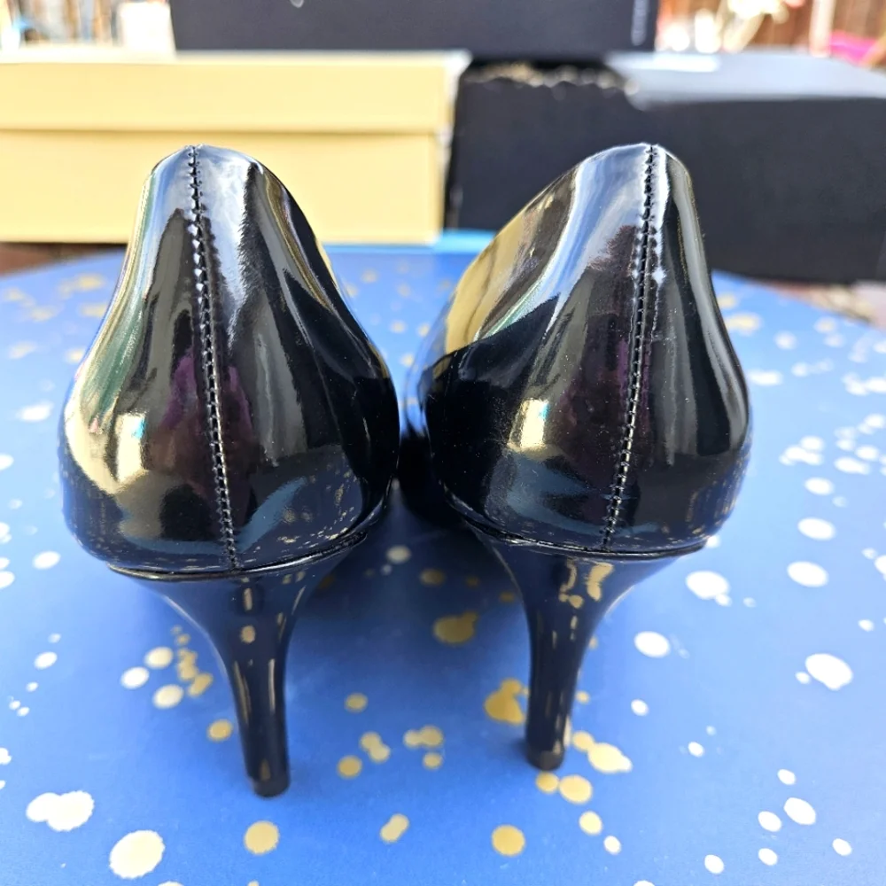 Bella Vita Define ll Black Pat Heels Shoes Women's Size 7.5 - Picture 12 of 15